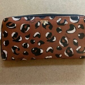 Fossil Brown and Black Patterned Wallet